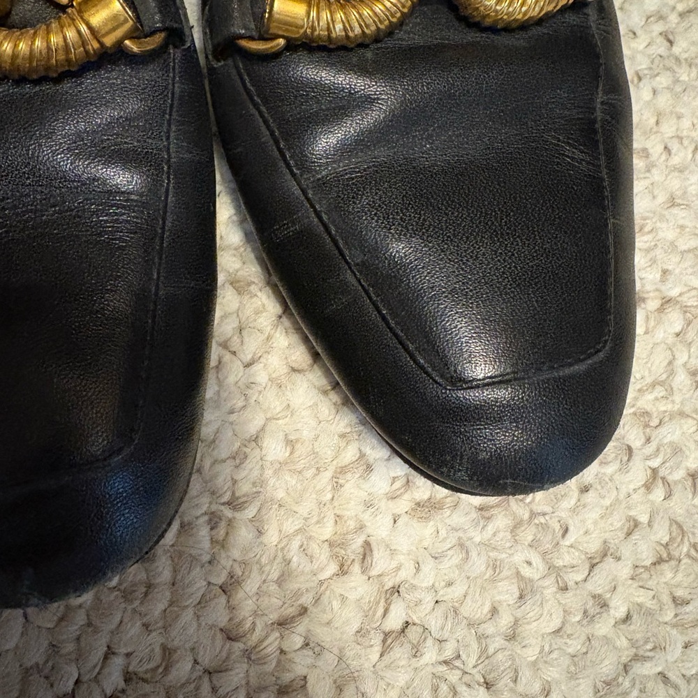 Tory Burch Black Loafers with Gold Accent - Picture 3 of 3